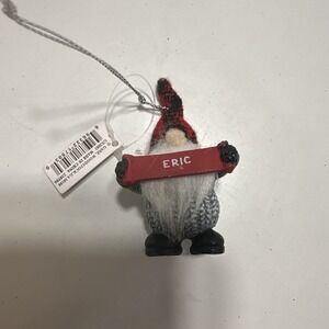 Ganz Hallmark Resin Gnome Dwarf Christmas Ornament 3" Personalized Name Eric